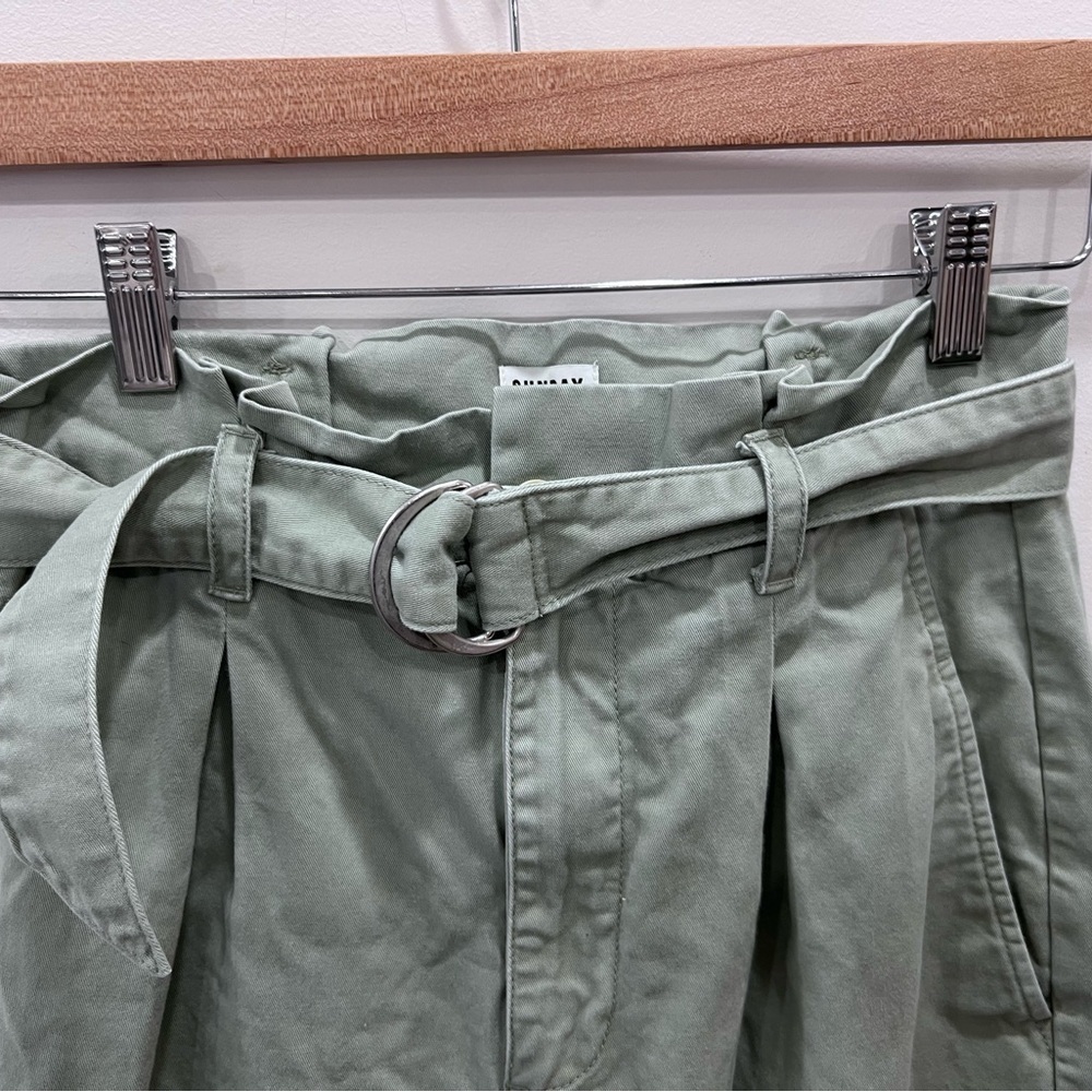 Aritzia Sunday Best Women's Gravity Belted Cargo Pants Sage Green Size 4 - Picture 2 of 10
